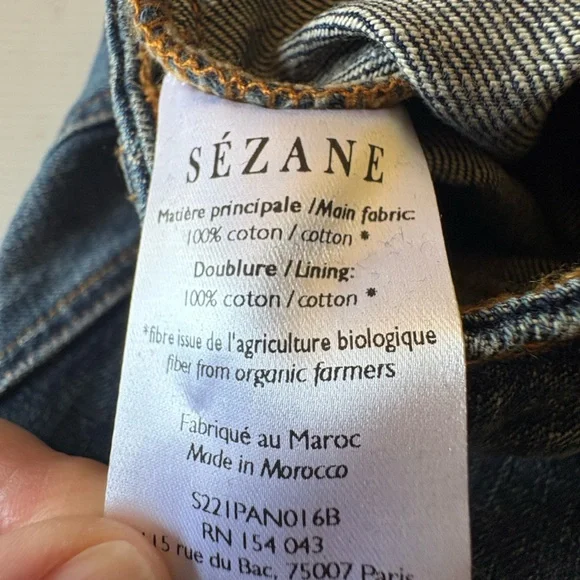 Sezane Serge Trouser Jeans Straight Leg NWT 34/US2